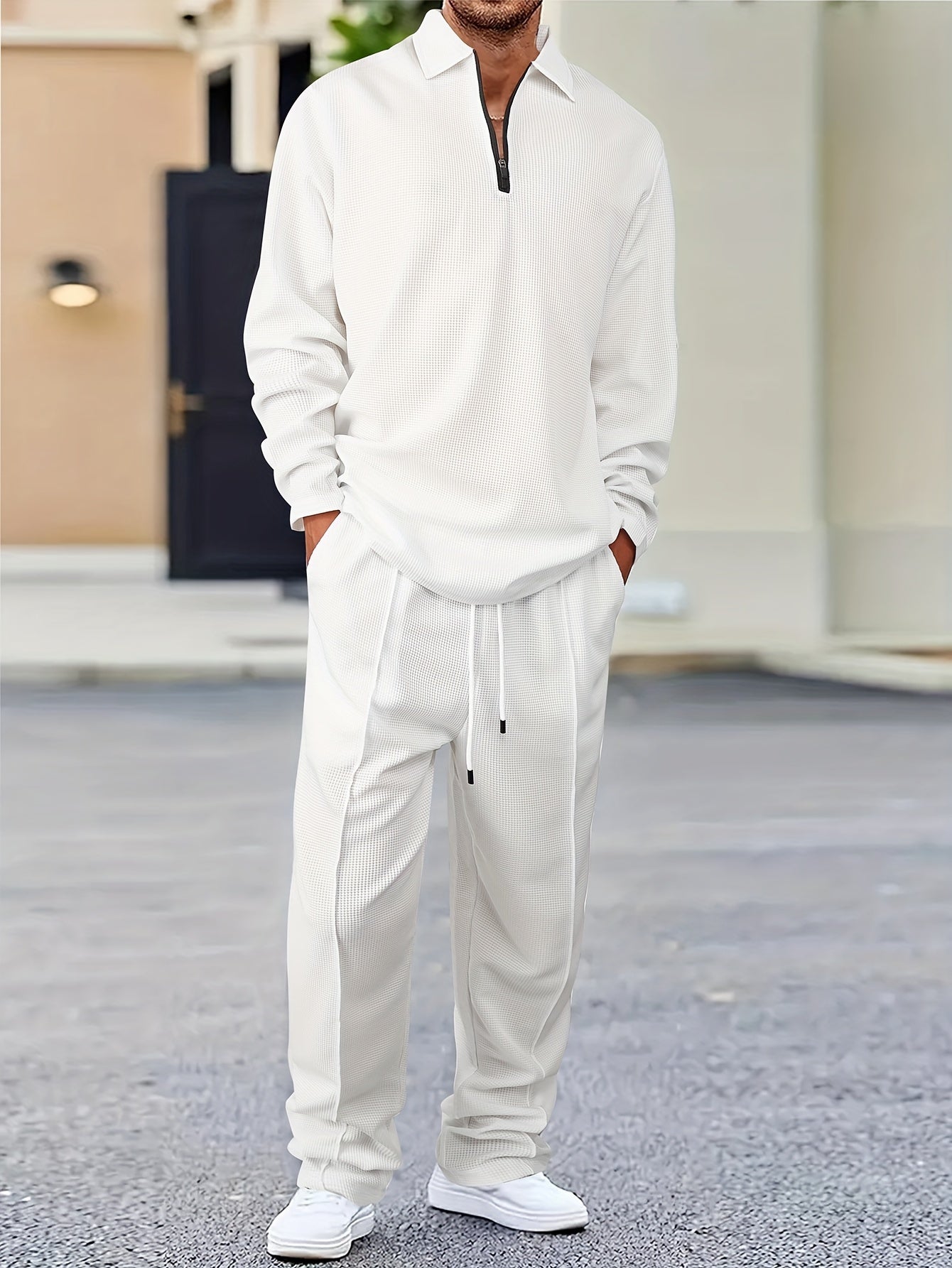 Casual Loose Fit Full Zip Cotton Tracksuit with Pockets and Drawstring Oliver Harrison London