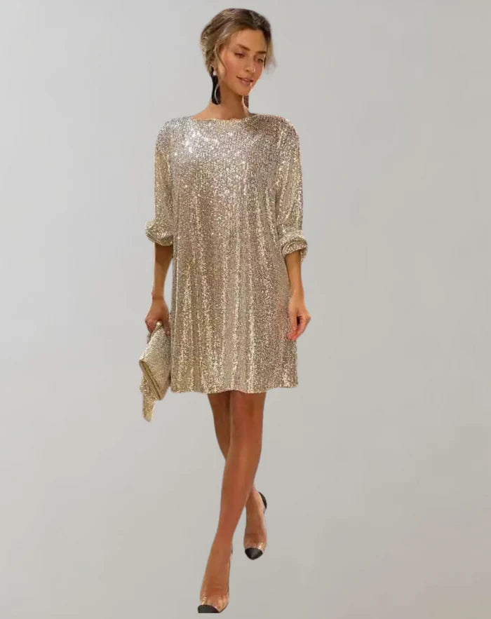 Women's Turtleneck Sequin Mini Dress | Ideal for Spring/Summer