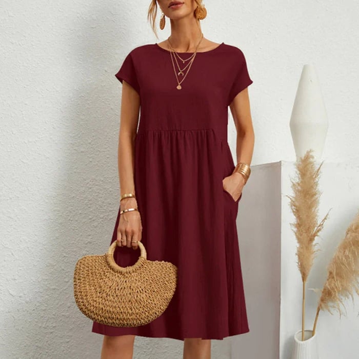 Variant image for Women's Timeless Cotton Summer Dress with Round Neckline-40