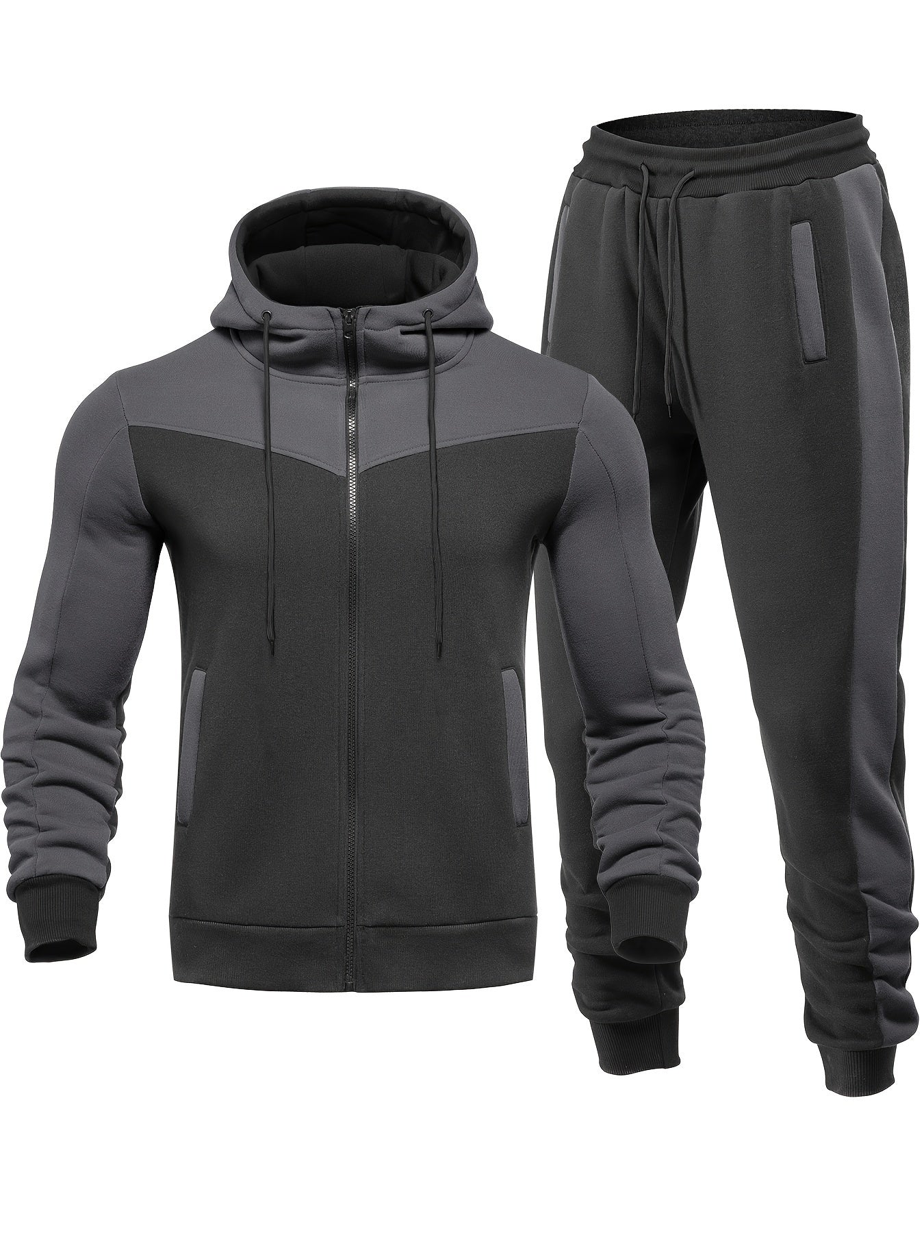 Casual Hooded Tracksuit with Collared Neck Jacket and Pants for Men Oliver Harrison London