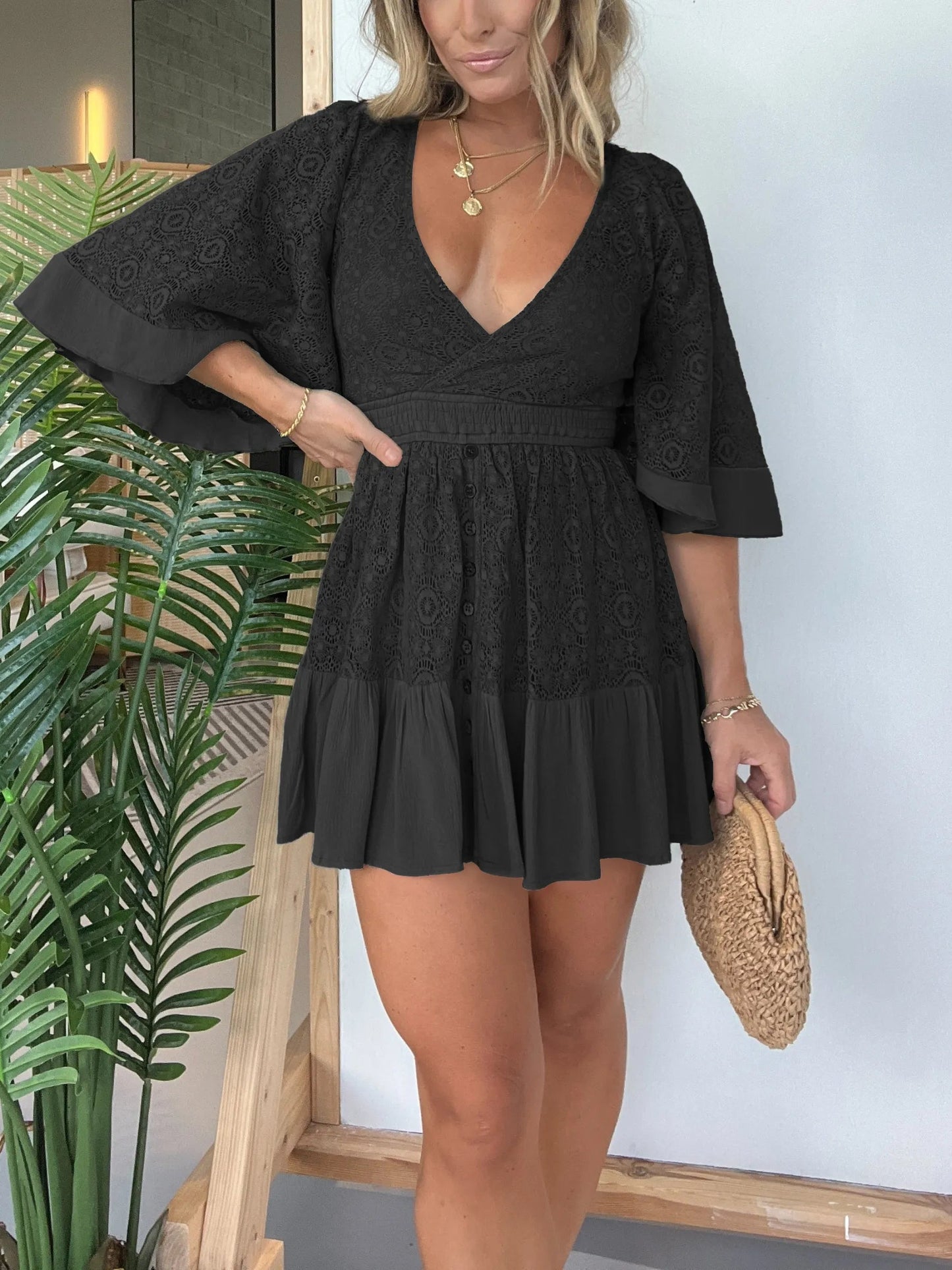 Twila - Elegant Lace Crochet Dress for Women
