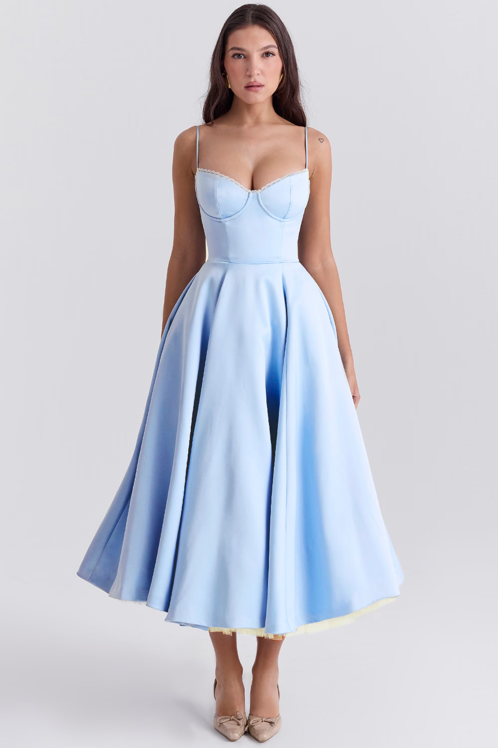 Annesley - Tulle Cocktail Midi Dress for Women