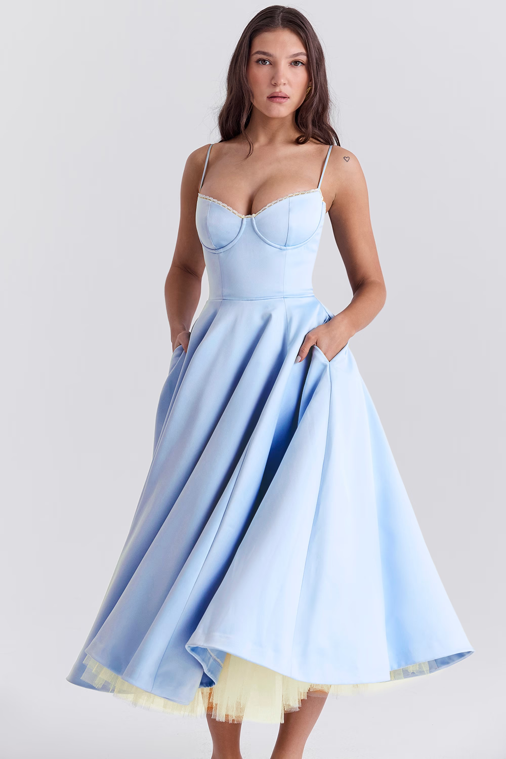 Annesley - Tulle Cocktail Midi Dress for Women