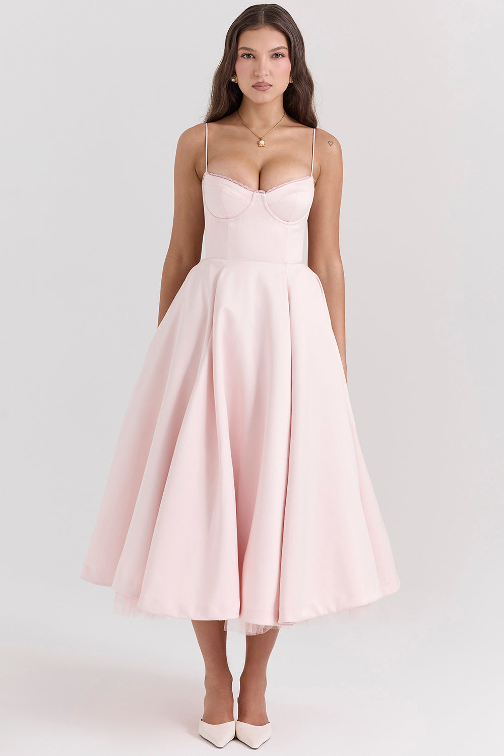 Annesley - Tulle Cocktail Midi Dress for Women