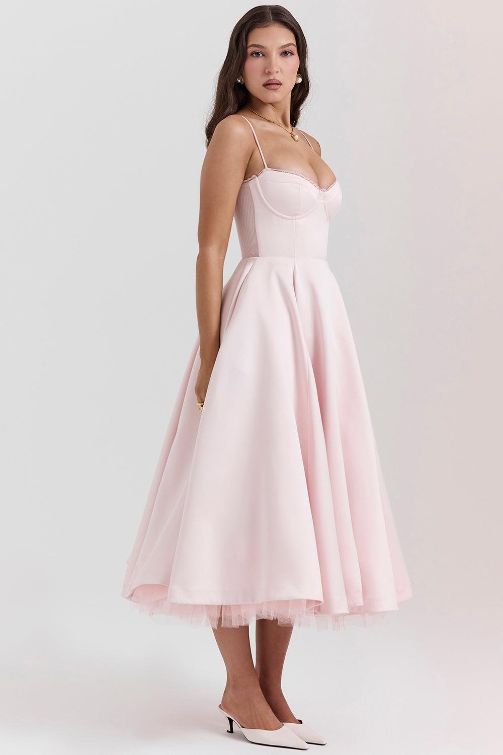 Annesley - Tulle Cocktail Midi Dress for Women