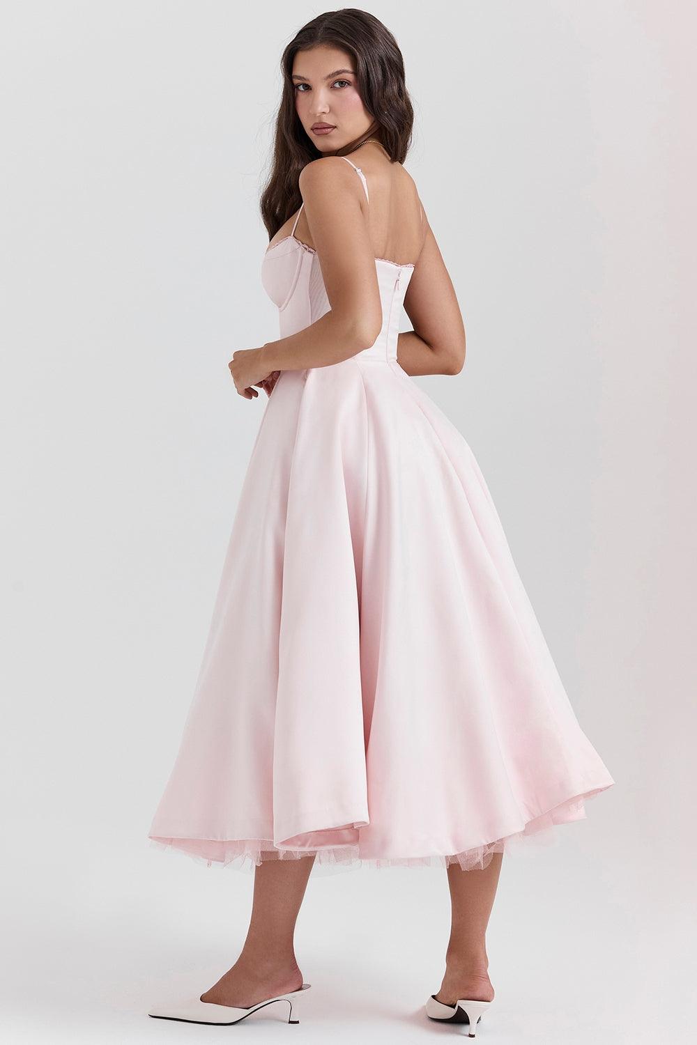 Annesley - Tulle Cocktail Midi Dress for Women