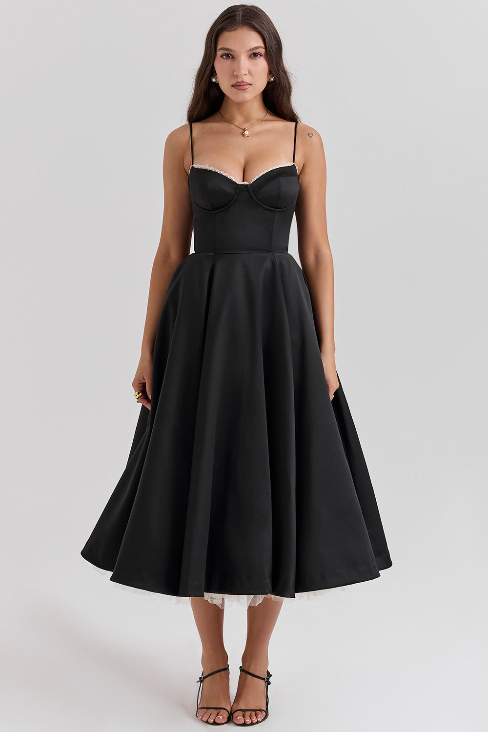 Annesley - Tulle Cocktail Midi Dress for Women