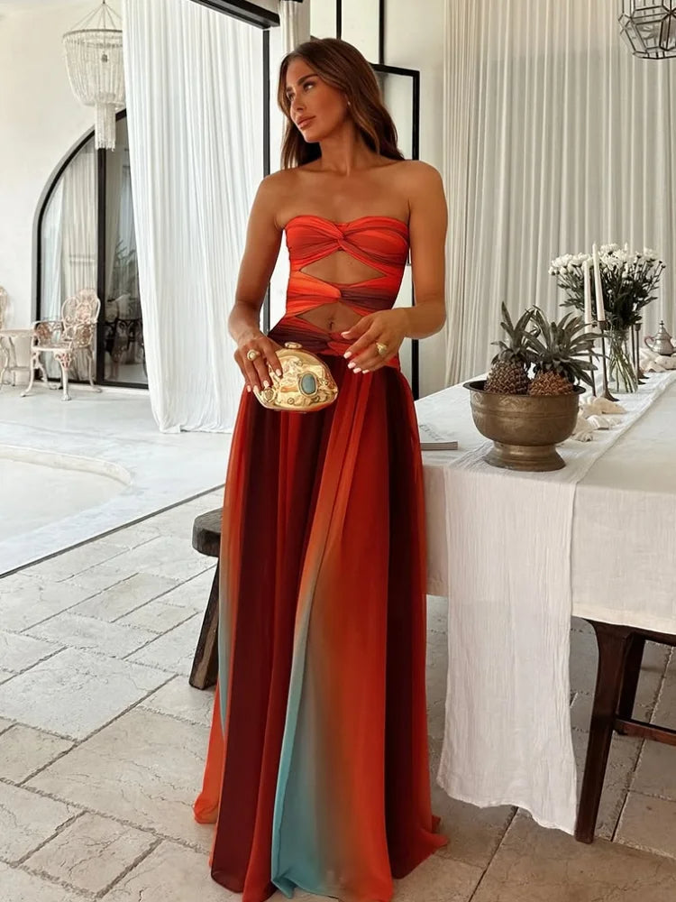 Dilys - Lightweight Strapless Maxi Dress for Women