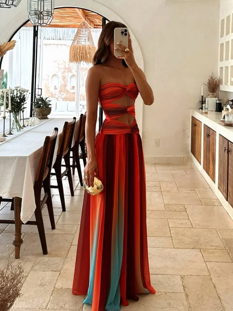 Dilys - Lightweight Strapless Maxi Dress for Women