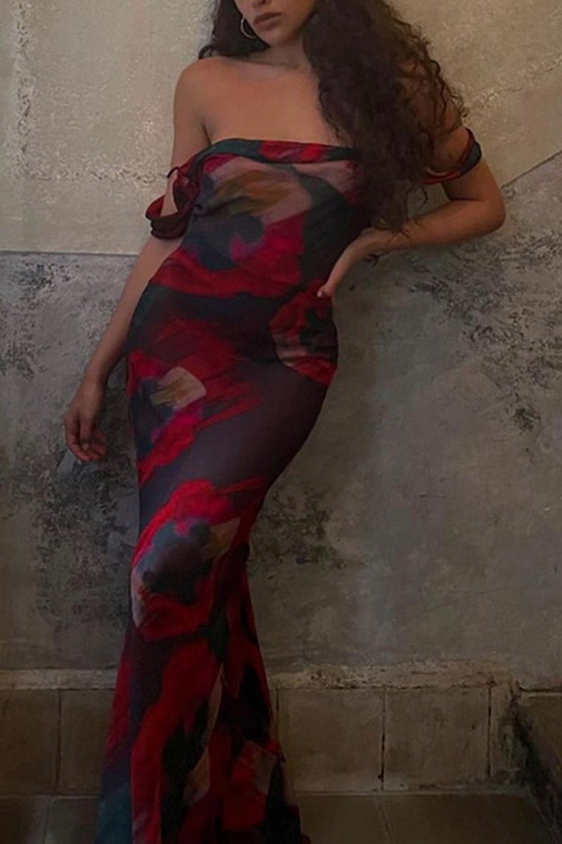 Mia - Fashion Print Trumpet Mermaid Dress for Women