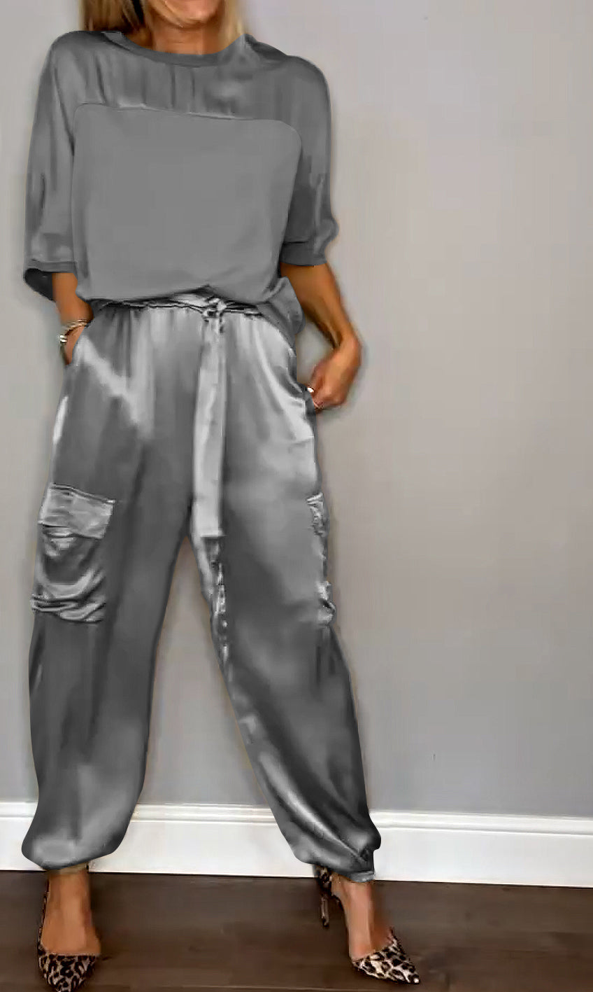 Olessa - Elegant Satin Outfit Set for Women