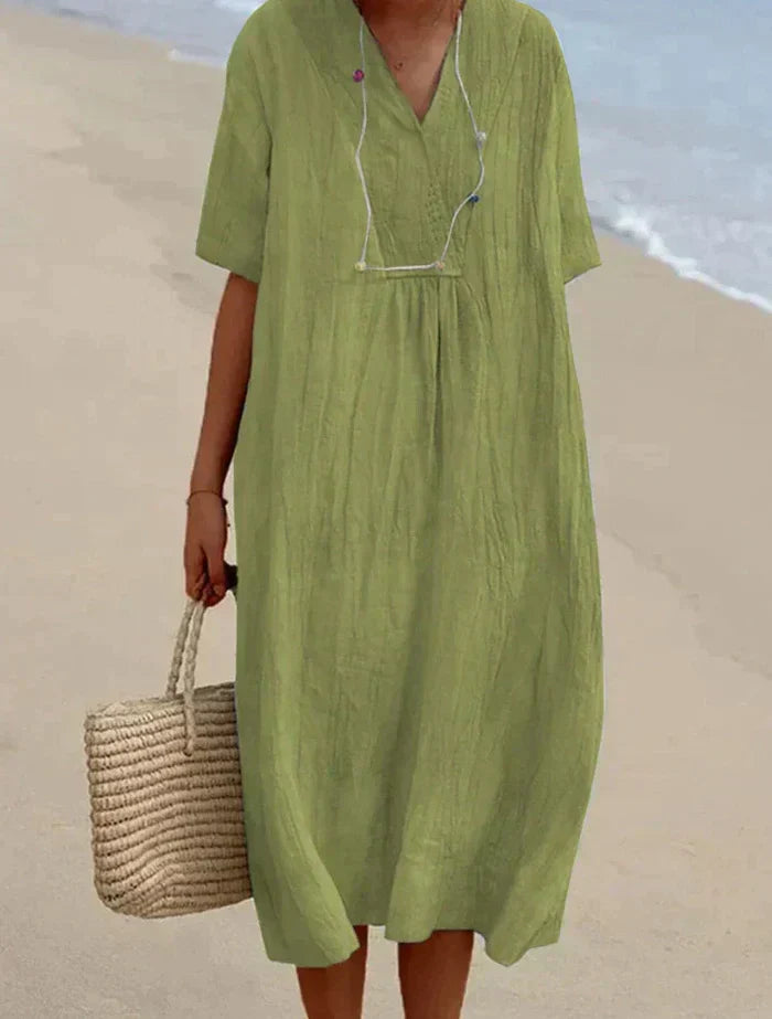 Halinae - Lightweight Summer Midi Dress for Women