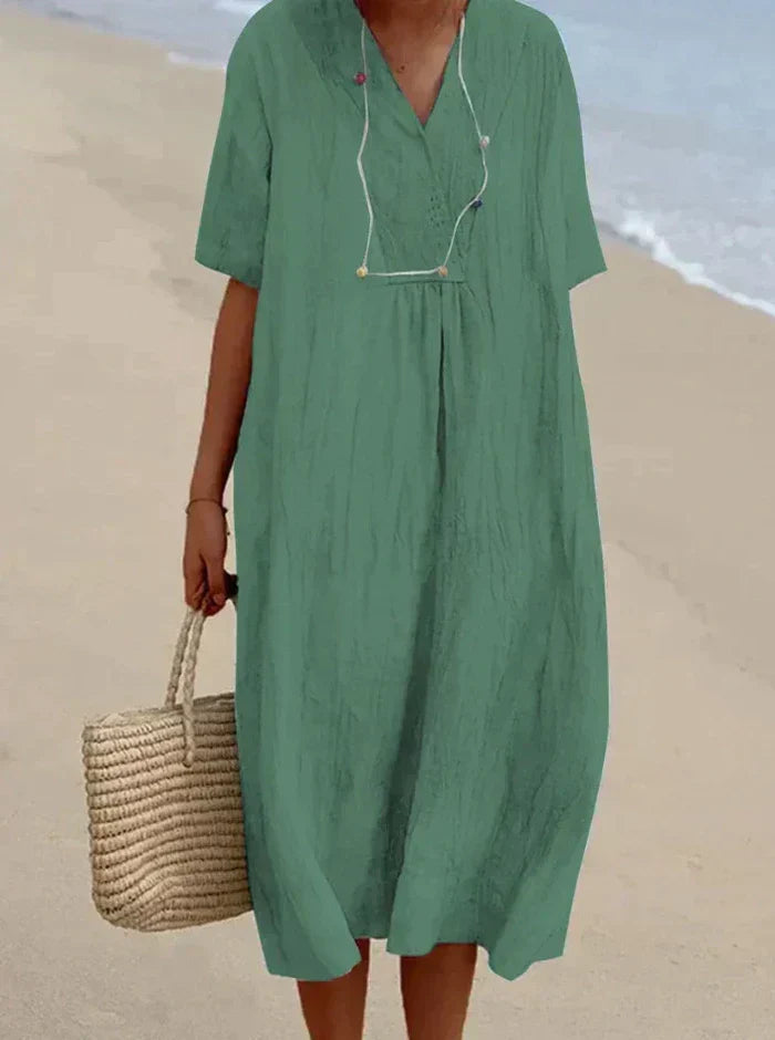 Halinae - Lightweight Summer Midi Dress for Women