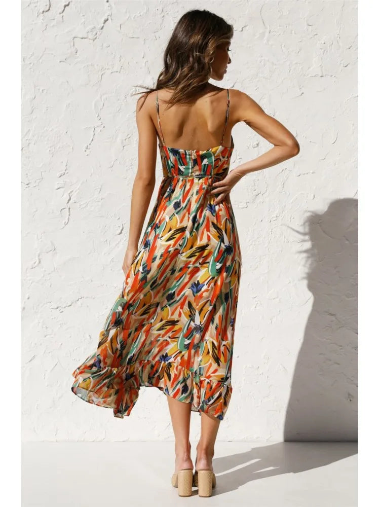 Vaila - Colorful Summer Midi Dress for Women