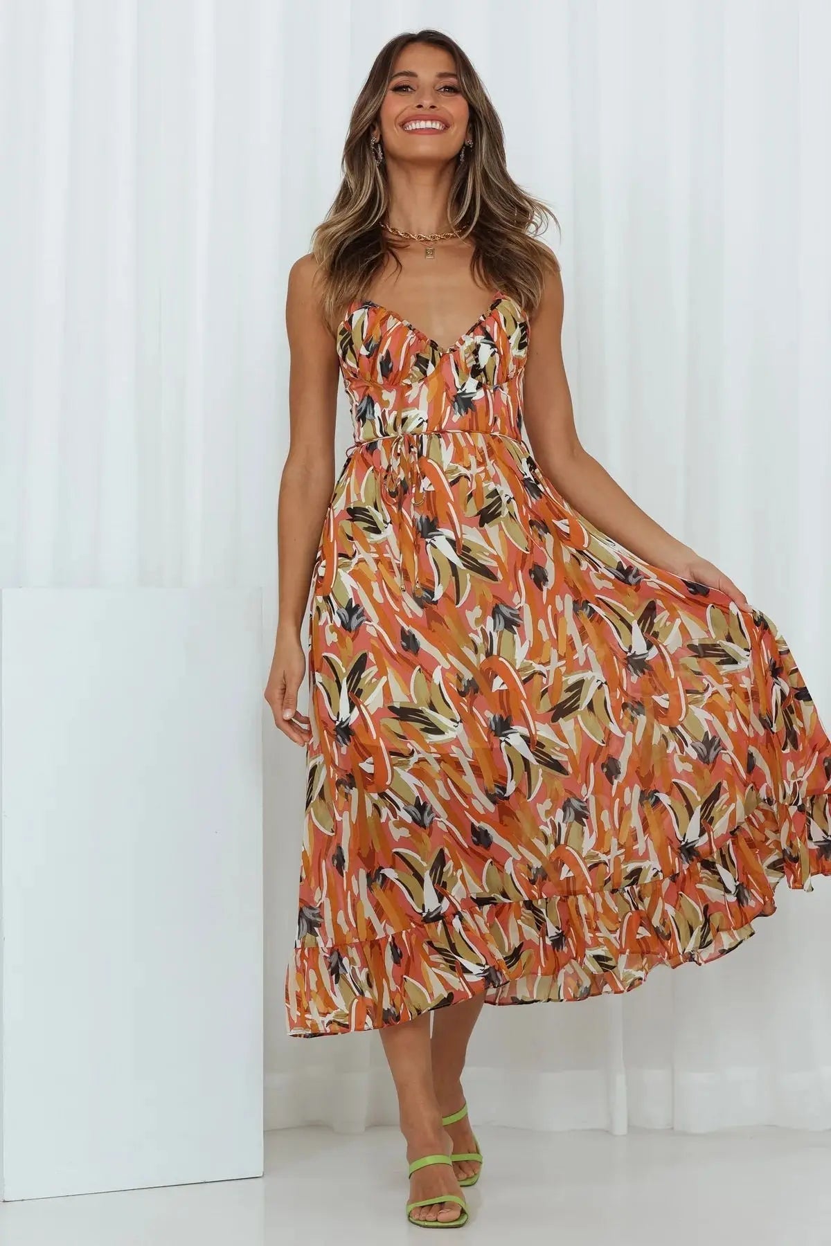 Vaila - Colorful Summer Midi Dress for Women