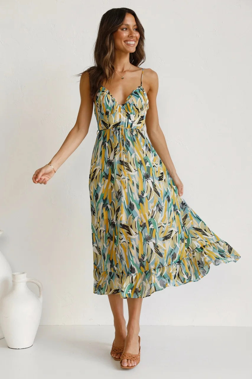 Vaila - Colorful Summer Midi Dress for Women