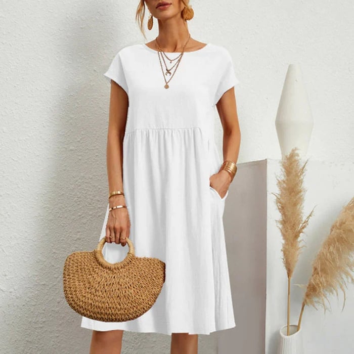 Variant image for Women's Timeless Cotton Summer Dress with Round Neckline-45