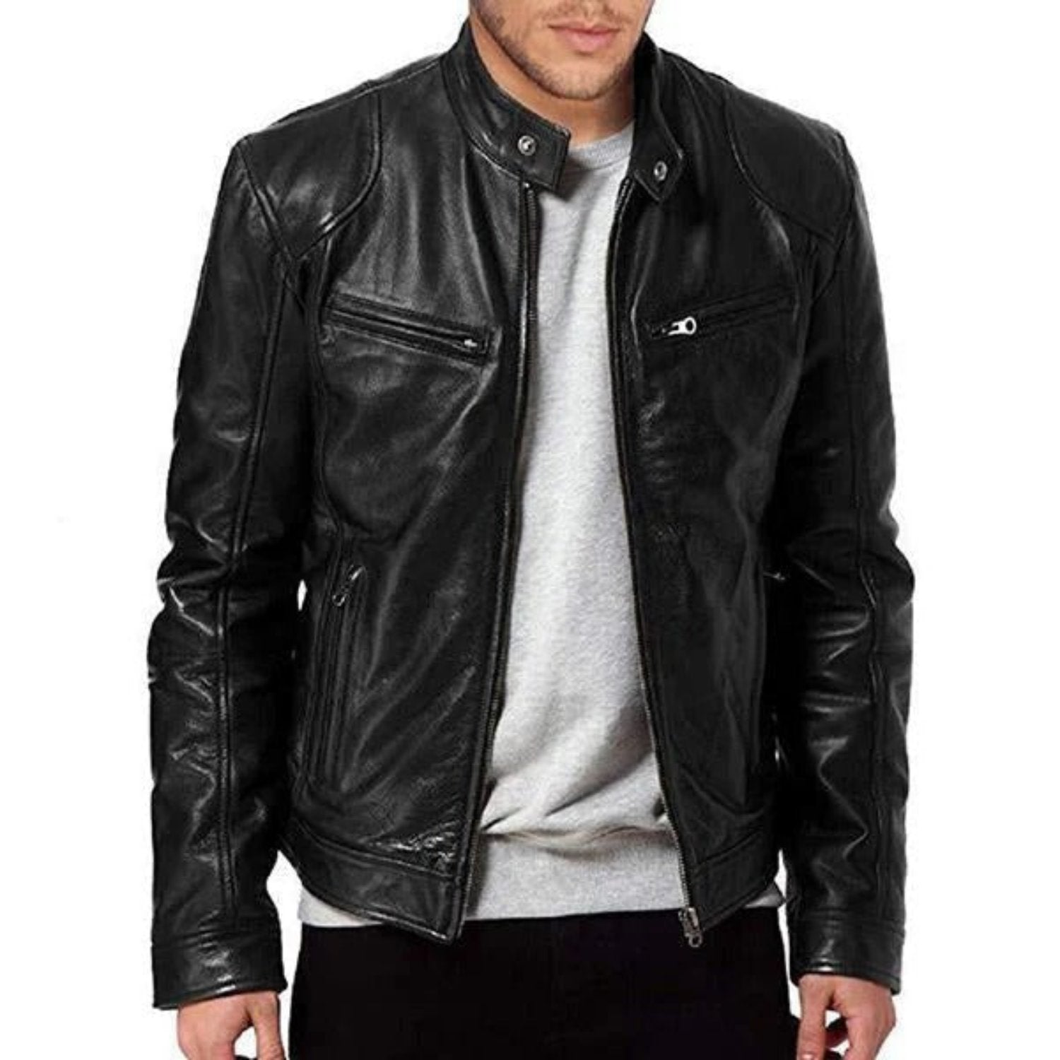 Chic leather jacket best sale