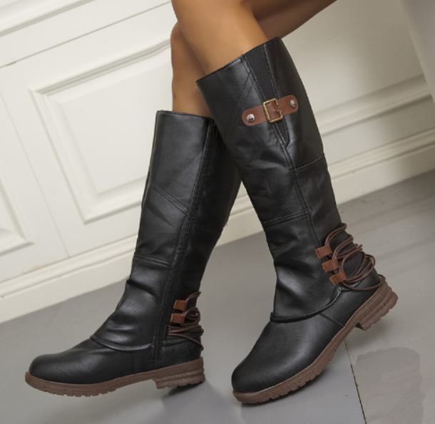 Vegan Leather Knee High Cowboy Boots with Heel for Women Stylish for Oliver Harrison London