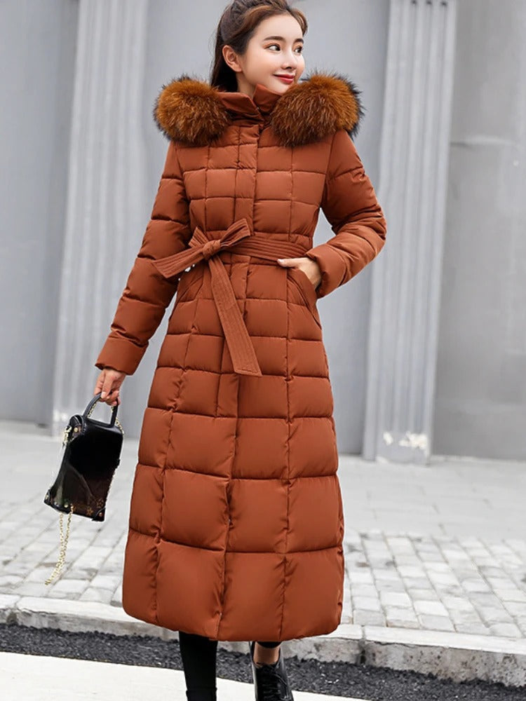 Brown parka with fur hood online