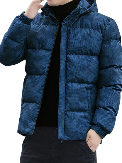 Casual Zip-Up And Padded Hooded Winter Jacket For Men | Ideal for Winter