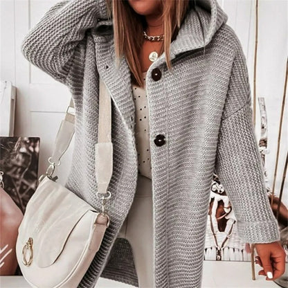 Elegant Hooded Cashmere Knitwear Cardigan Sweater for Women | Ideal for Everyday Wear