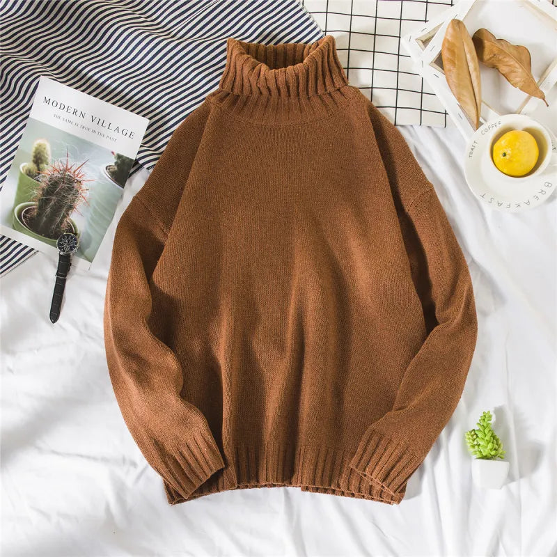 Men's Casual Loose Knitted Turtleneck Sweater | Ideal for Autumn/Winter