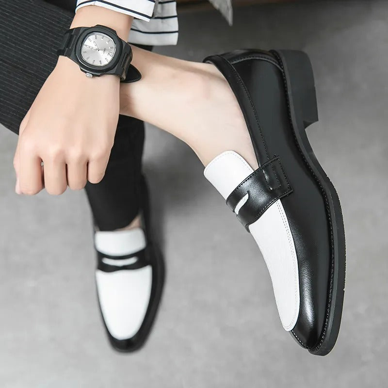 black white