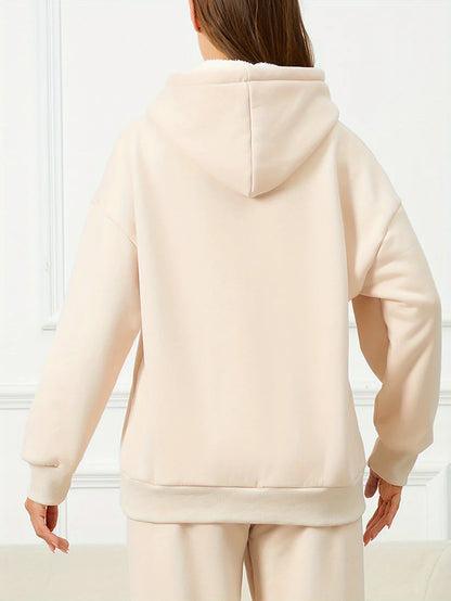 Elegant Fleece Pullover Hoodie with Hood for Women | Perfect for Casual Days