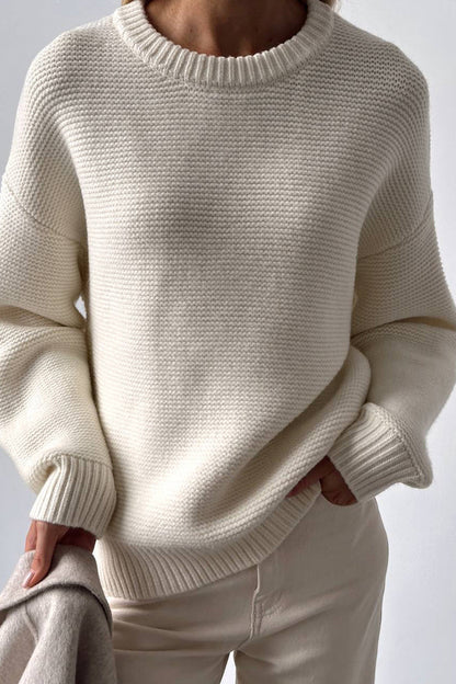 Women's Fashionable Plain White Cashmere Jumper | Ideal for Autumn/Winter