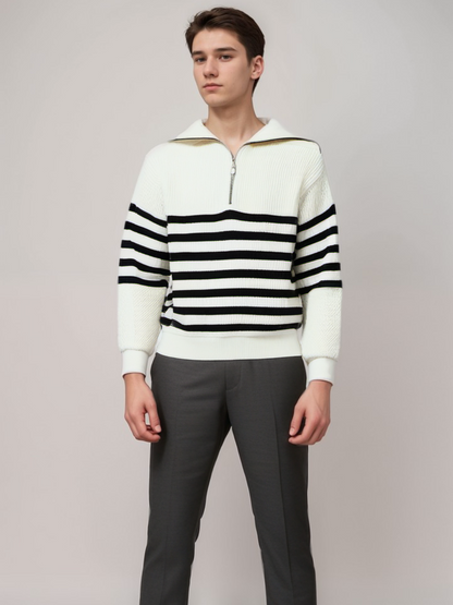 White Striped, Black, Gray