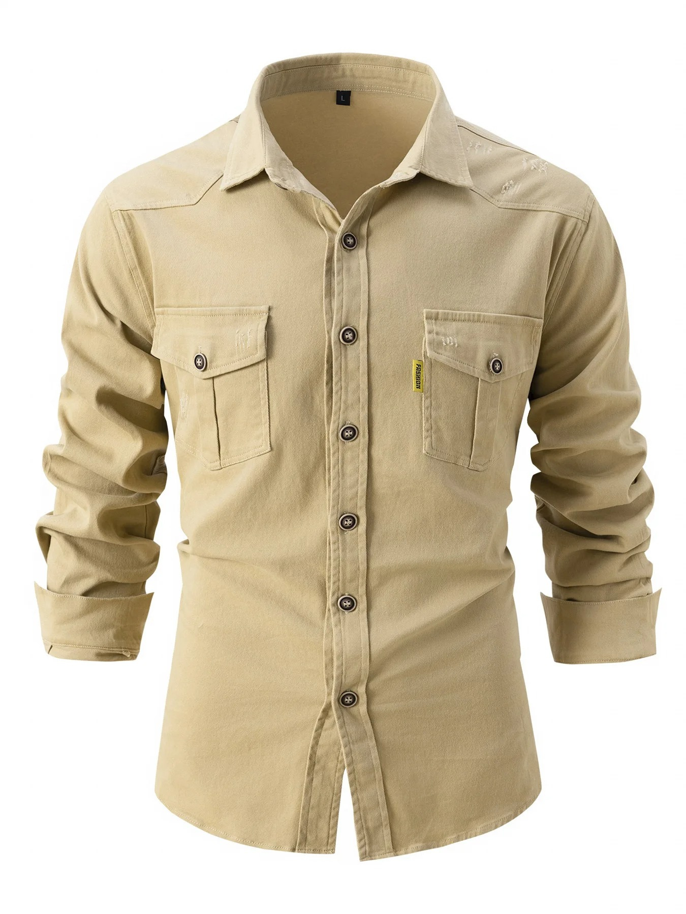 Men's Casual Long Sleeves Shirt with Chest Pockets and Button Closure | Perfect for Casual Days