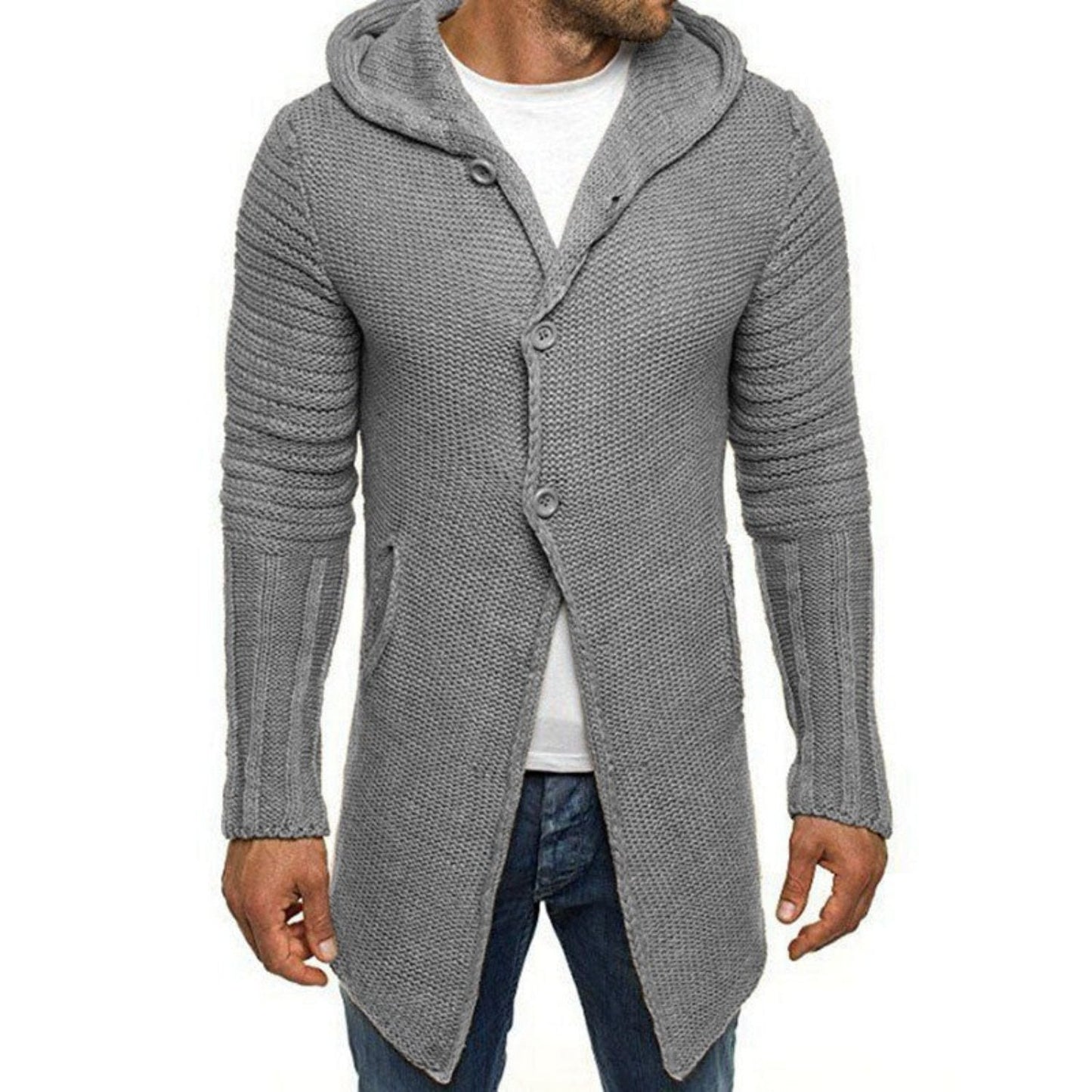 Marc - Long Cardigan with Hood - Casual - Made for Comfort - Ideal for Fall/Winter