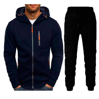 Men's Full Zip Casual Hooded Tracksuit with Jacket & Joggers Tracksuit Set | Perfect for Casual Days