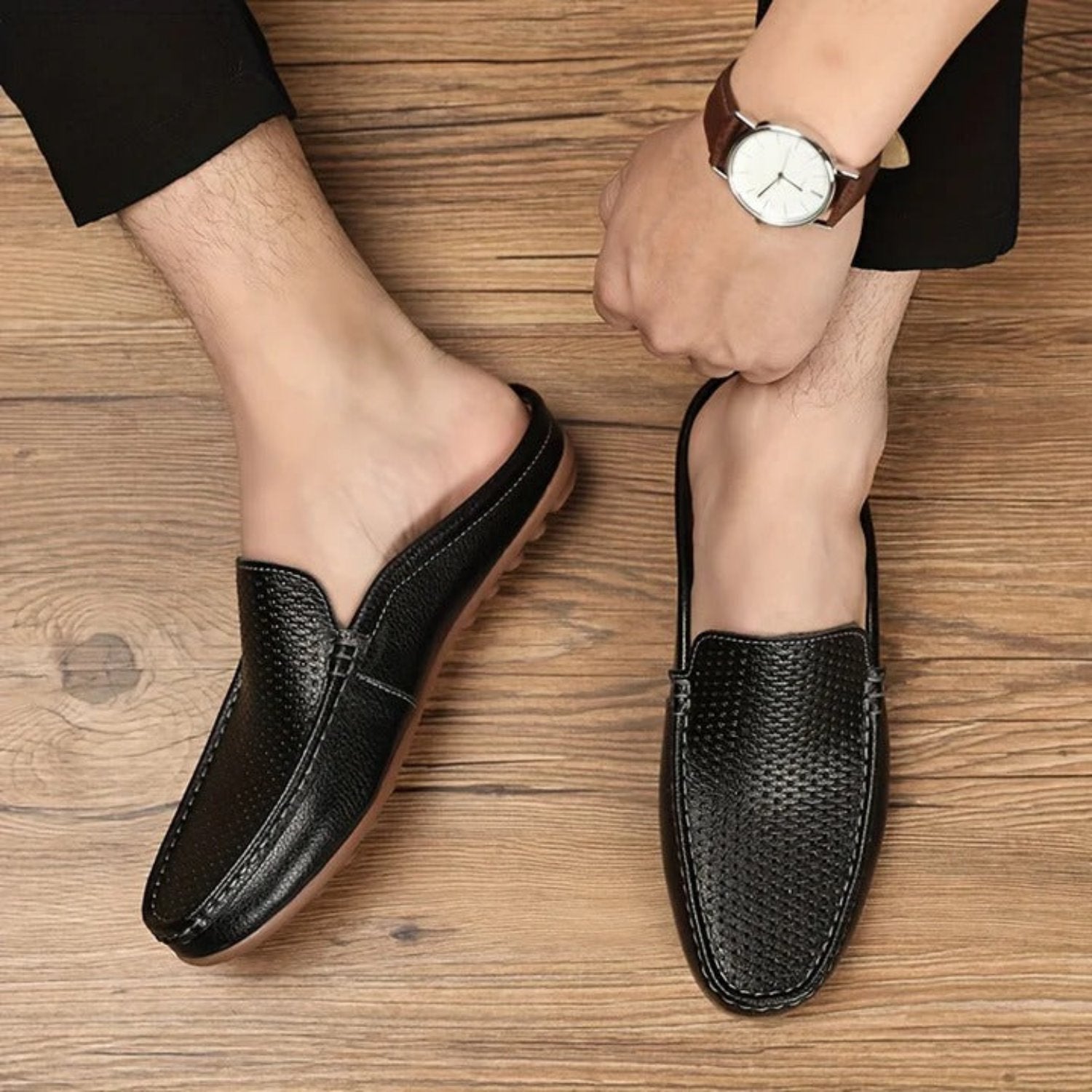 Open heel loafers best sale