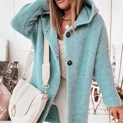 Elegant Hooded Cashmere Knitwear Cardigan Sweater for Women | Ideal for Everyday Wear