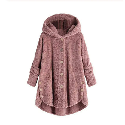 Women's Stylish Sherpa-Style Hoodie with Cat-Ear Hood Design | Perfect for Autumn/Winter Casual Days