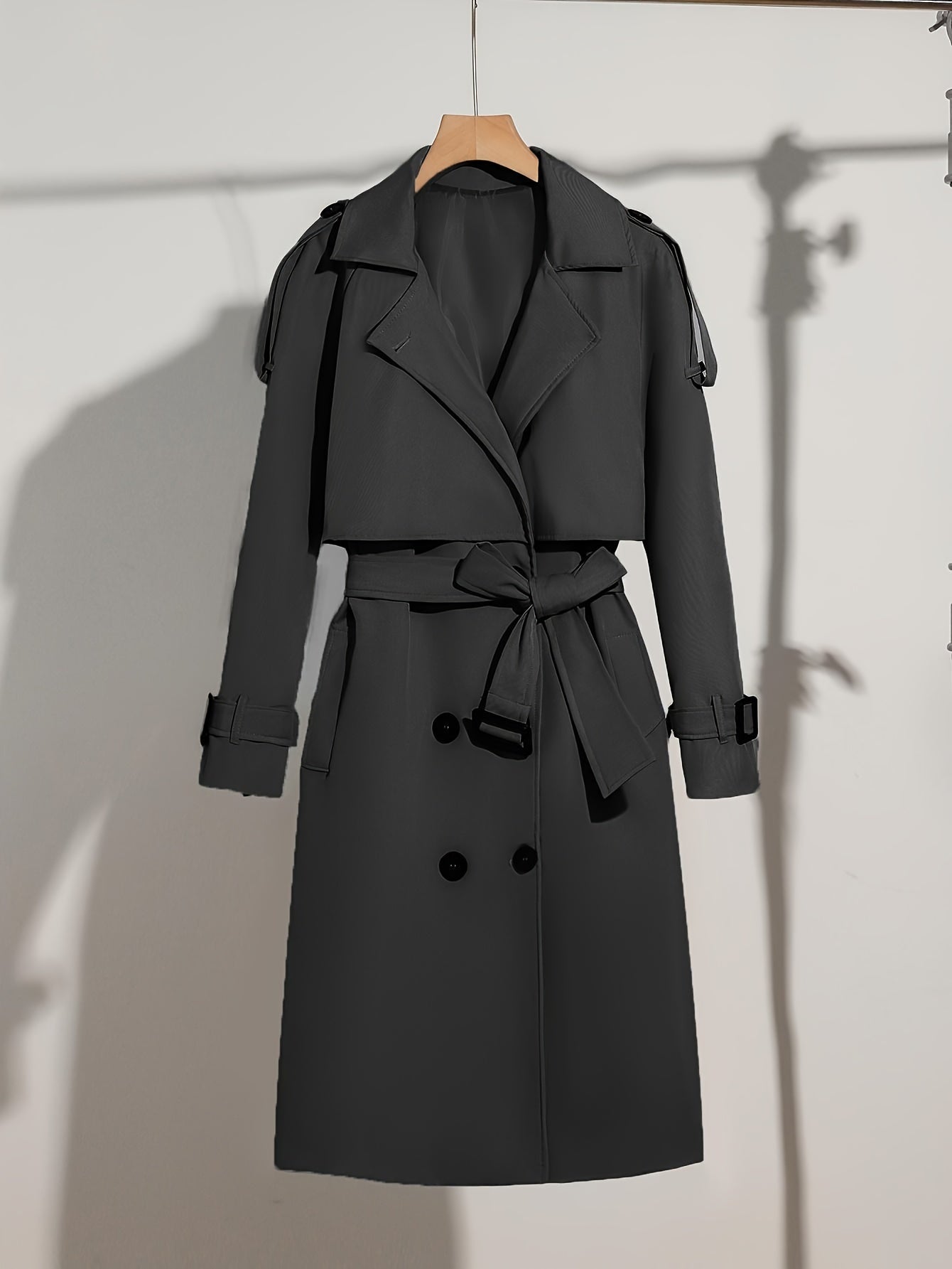 Casual Plus Size Trench Coat with Belted Design for Women Perfect for Casual Days