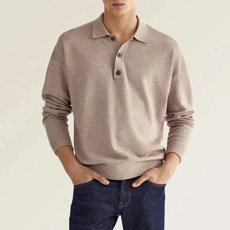 Saul - Polo shirt with Long Sleeves - Casual - Modern Style - Everyday Wear