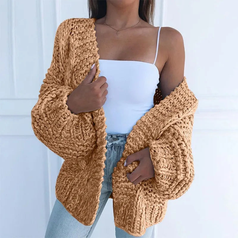 Women's Stylish Knitted Cardigan Sweatshirt | Ideal for Autumn/Winter