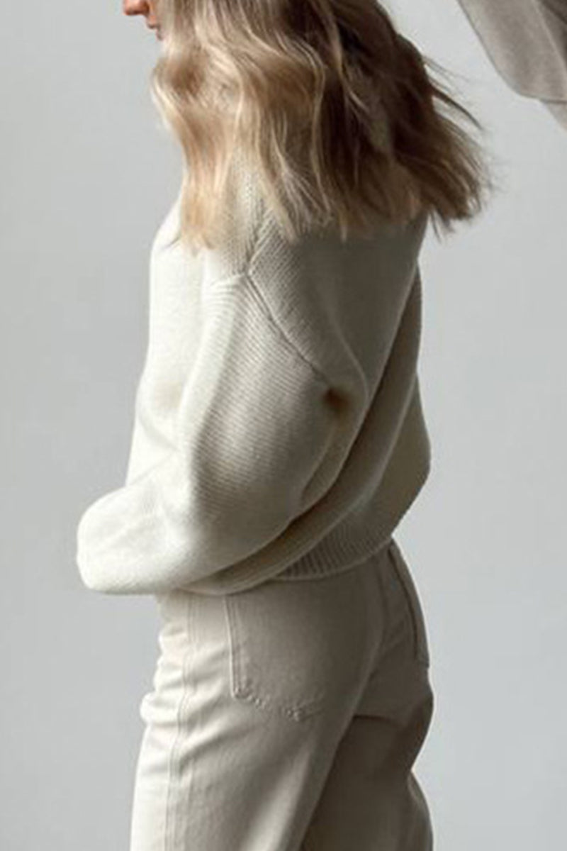 Women's Fashionable Plain White Cashmere Jumper | Ideal for Autumn/Winter