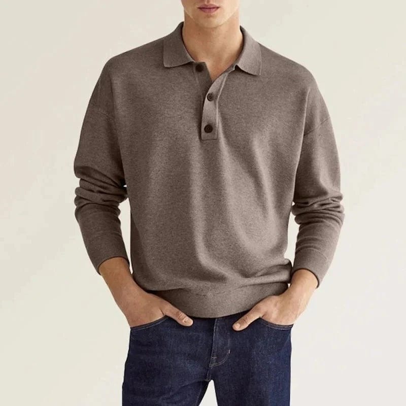 Saul - Polo shirt with Long Sleeves - Casual - Modern Style - Everyday Wear