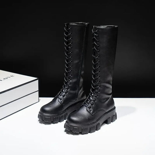 Vegan Leather Knee High Boots with Heel for Women | Perfect for Casual Days