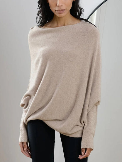 Natasha - Elegant Loose Cotton Sweater - for Women | Perfect for Casual Days