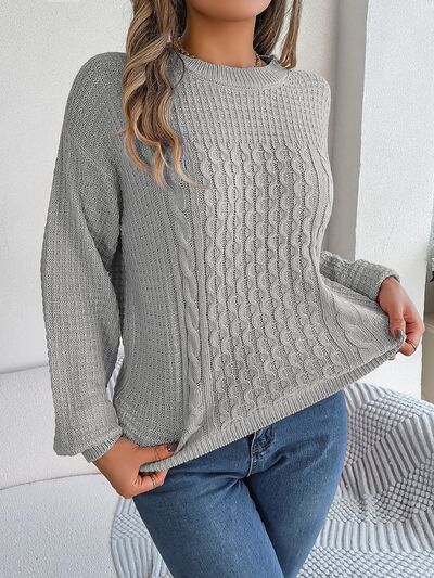 Women's Elegant Braided Knitted Jumper with Beads | Perfect for Autumn/Winter