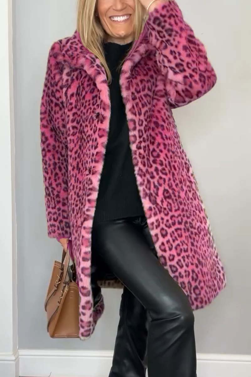 Pink leopard coat hotsell