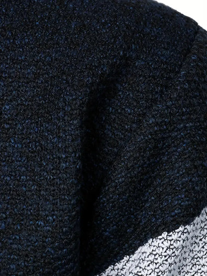 Men's Elegant Navy Blue Zip Jumper with Modern Style | Ideal for Autumn/Winter