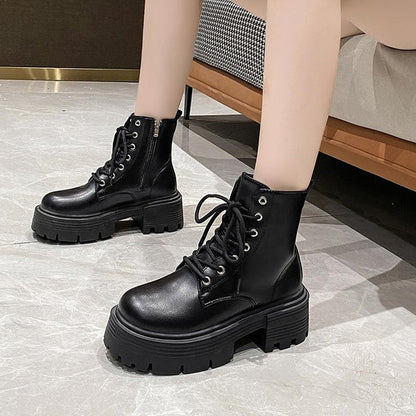 Casual Vegan Leather Platform Ankle Boots for Women | Perfect for Everyday Wear