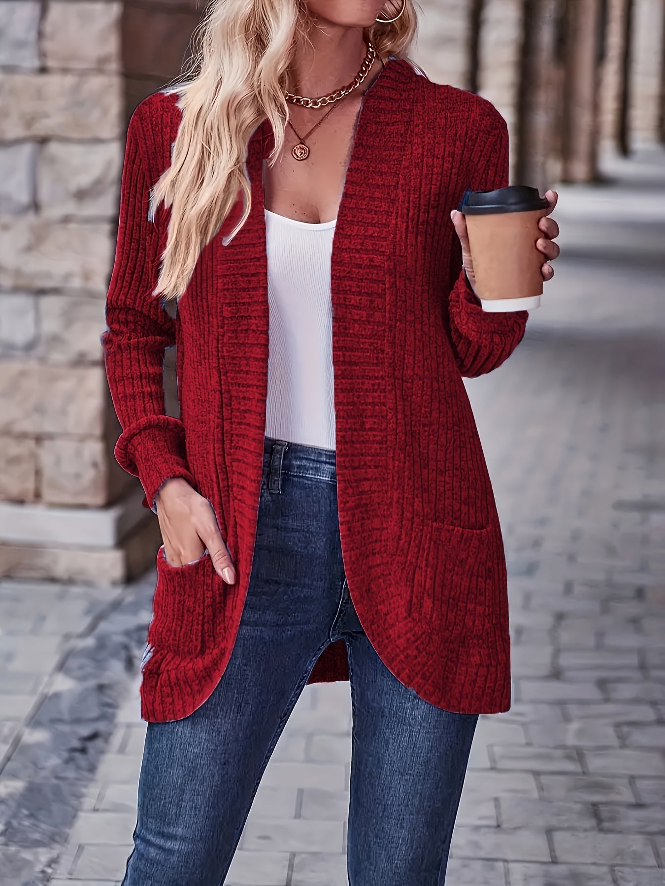 Casual Warm Fleece Knitwear Cardigan for Women Perfect for Casual Days