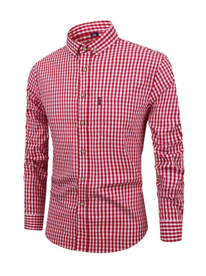 Walker - Checked Long-Sleeved Shirt - Classic - Trendy - Ideal for Autumn